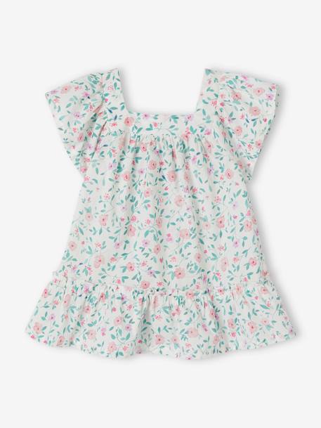 Vestido de flores con mangas mariposa para bebé