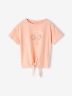 -Camiseta deportiva estampado raquetas con purpurina para niña