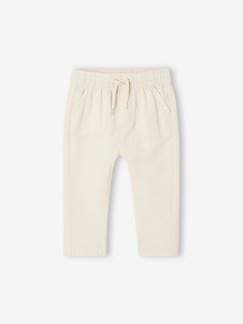 -Pantalón para bebé niña de lino y algodón