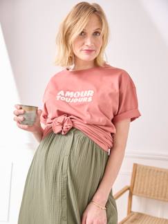 camisetas-Ropa Premamá-Camisetas y tops embarazo-Camiseta lisa con mensaje para embarazo de algodón orgánico