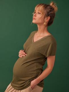 camisetas-Ropa Premamá-Camisetas y tops embarazo-Camiseta para embarazo con cuello de pico irisada ENVIE DE FRAISE
