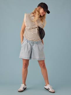 Ropa Premamá-Shorts embarazo -Short vaquero efecto paperbag para embarazo ENVIE DE FRAISE