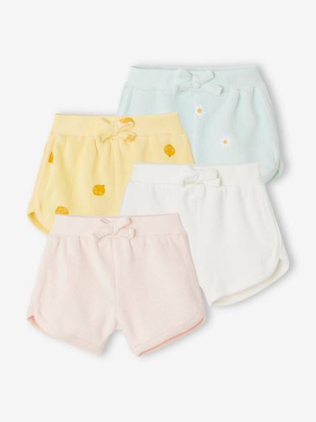 OEKO-TEX®-Bebé-Pack de 4 shorts de felpa para bebé