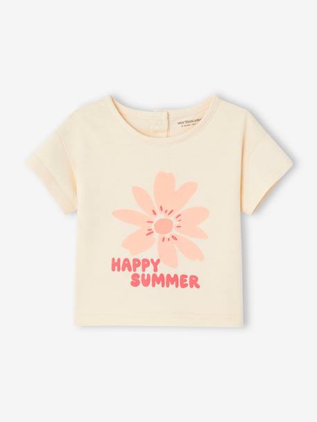 Camiseta "Happy summer" de manga corta para bebé
