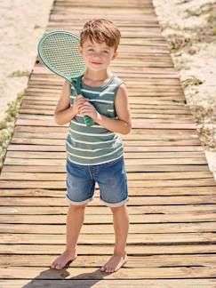 Bermudas fáciles de vestir para niño de felpa estilo denim