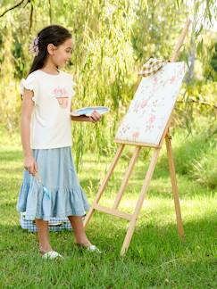 Niña-Falda de denim ligero con volante para niña