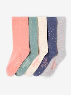 Niña-Ropa interior-Pack de 5 pares de calcetines con lunares para niña