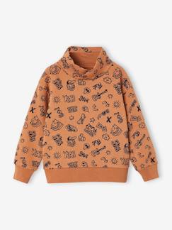 Sudadera cuello snood estampada niño