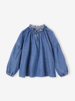 -Blusa para niña de denim ligero