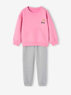 Niña-Pantalones-Conjunto deporte sudadera + pantalón de chándal de felpa para niña