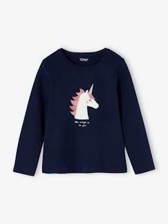 Niña-Camisetas-Camiseta con conejo y lacito fantasía, niña