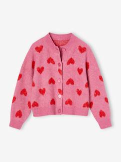 Chaqueta jacquard con corazones para niña