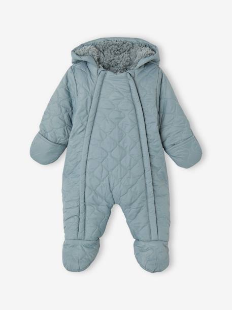 Bebé-Abrigos, monos piloto-Monos piloto-Buzo unisex acolchado con forro sherpa para bebé