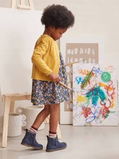 Conjunto de cárdigan y vestido estampado de flores, para niña