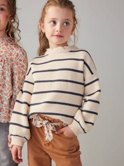 Niña-Jerséis, chaquetas de punto, sudaderas-Jersey con forma «loose» y cuello fantasía para niña