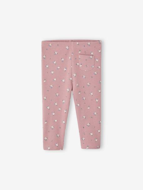 Bebé-Pantalones, vaqueros -Leggings de canalé estampados para bebé