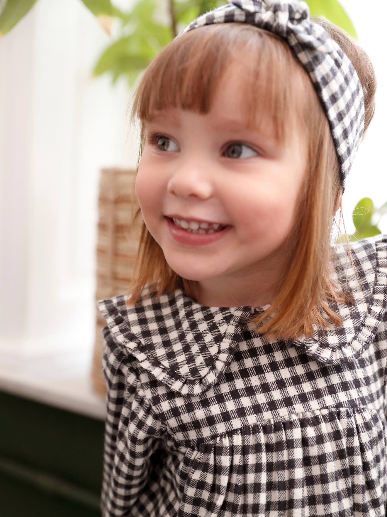 Conjunto bebé prendas vestido a cuadros vichy chaleco cinta