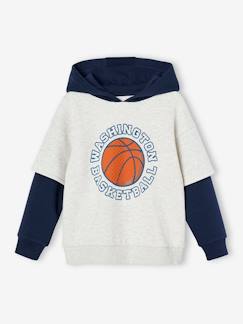 Sudadera deportiva manga doble niño motivo balón en relieve