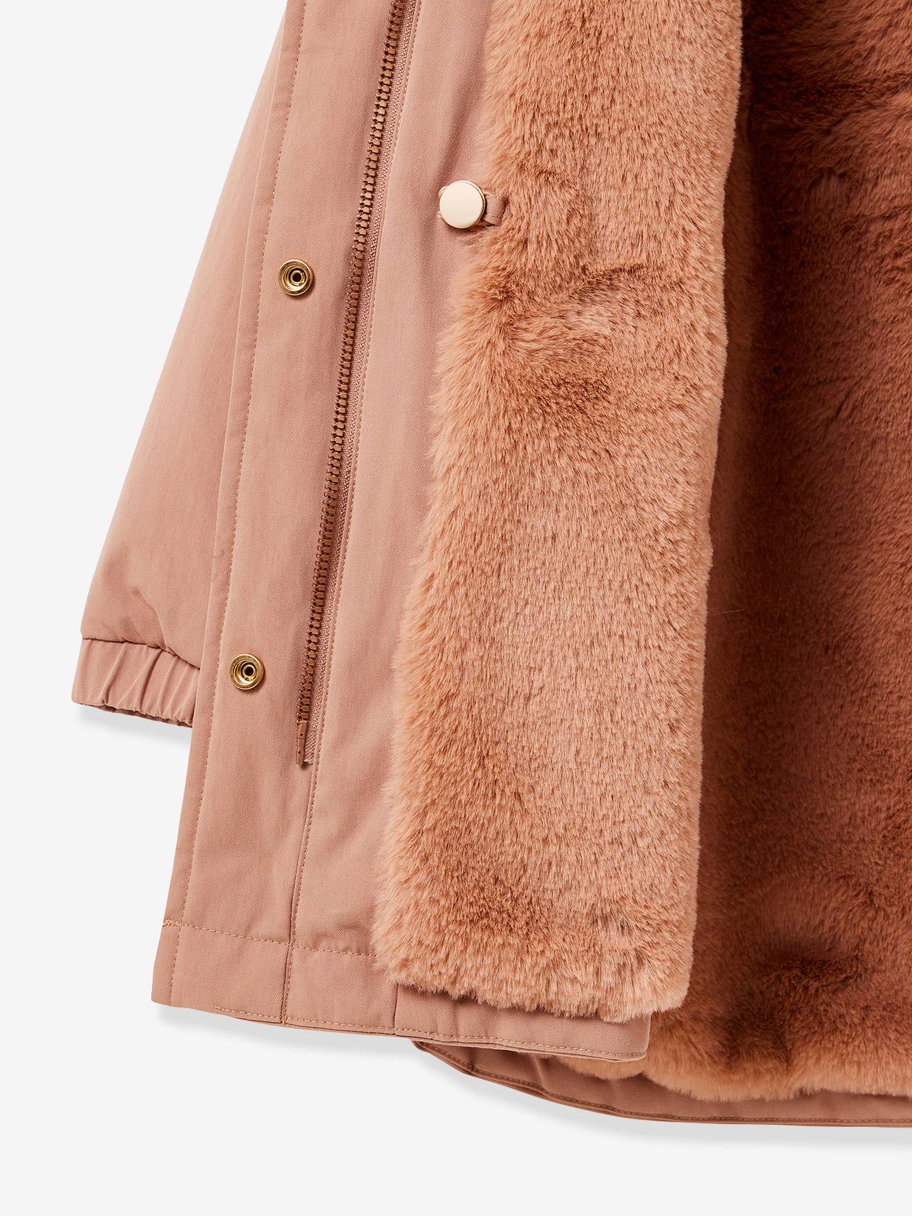 Chaqueta Niña Petit Alo Abrigo Niu00f1a De Pelo Rosa Con Capucha