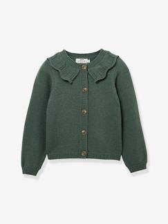 Niña-Jerséis, chaquetas de punto, sudaderas-Chaqueta cárdigan de punto con cuello CYRILLUS