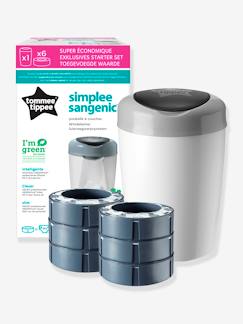 Puericultura-Colchones y accesorios de mesas cambiador-Contenedor para pañales Simplee + 6 recargas TOMMEE TIPPEE