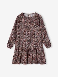 Niña-Vestidos-Vestido con volante y estampado de flores para niña