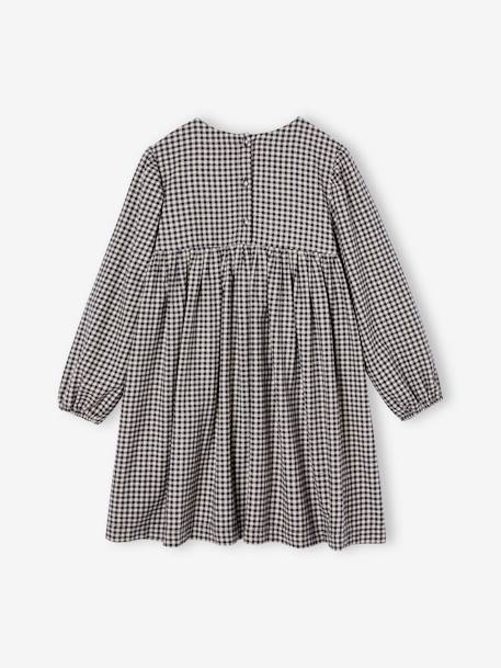 Vestido a cuadros vichy con volantes para niña cuadros gris 