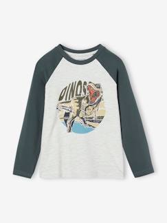 Camiseta con motivo gráfico y mangas raglán a color, para niño