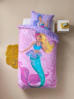 Textil Hogar y Decoración-Ropa de cama niños-Fundas nórdicas-Conjunto ropa de cama estampada 100% algodón BARBIE Talla: 140 x 200 cm