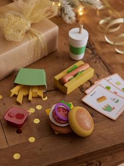 Juguetes-Juegos de imitación-Set de menús de comida para llevar de madera FSC® certificada