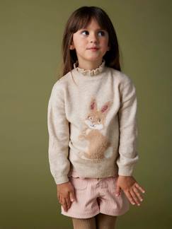 Niña-Jerséis, chaquetas de punto, sudaderas-Jersey jacquard animal con brillantes para niña