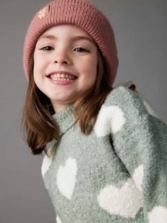 Niña-Jerséis, chaquetas de punto, sudaderas-Jersey con cuello vuelto maxi motivos de punto bobo para niña