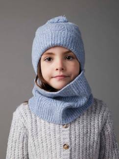 Niña-Accesorios-Conjunto de gorro + snood + mitones de punto bobo trenzado