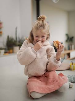 Niña-Jerséis, chaquetas de punto, sudaderas-Sudadera con capucha de sherpa, para niña