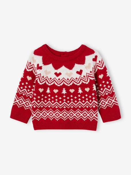 Jersey de punto jacquard navideño bebé niña