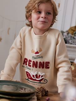 Niña-Jerséis, chaquetas de punto, sudaderas-Sudadera infantil "meilleur renne de Noël" Colección cápsula Familia