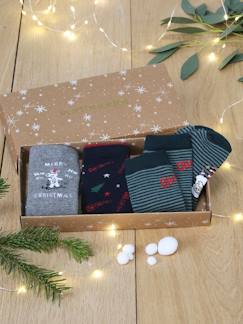 Niño-Ropa interior-Caja regalo con 3 pares de calcetines de Navidad para niño