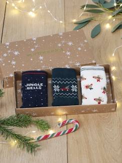 Niño-Ropa interior-Caja regalo con 3 pares de calcetines de Navidad para niño