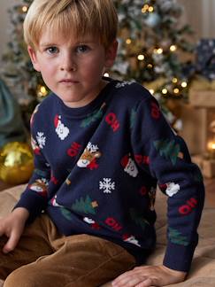 Jersey jacquard de Navidad con motivos divertidos para niño