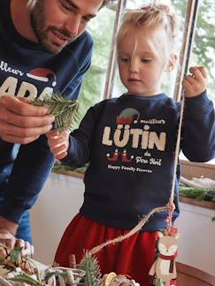 Niña-Jerséis, chaquetas de punto, sudaderas-Sudaderas-Sudadera de Navidad infantil de la colección cápsula «Happy Family Forever»