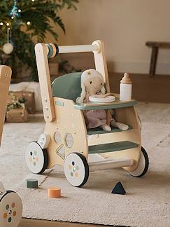 Juguetes- Primera edad-Balancines, andadores, correpasillos y cochecitos-Carrito andador con silla para muñeca de madera FSC®