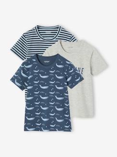 Niño-Ropa interior-Pack de 3 camisetas "Ballena" para niño manga corta