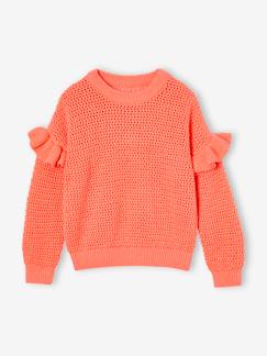 Niña-Jerséis, chaquetas de punto, sudaderas-Jersey con volantes de punto fantasía, niña