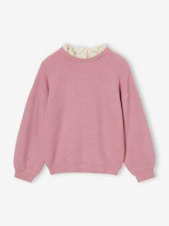 Niña-Jerséis, chaquetas de punto, sudaderas-Jersey con forma «loose» y cuello fantasía para niña