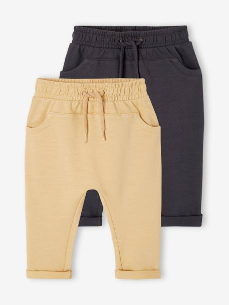 Bebé-Pantalones, vaqueros -Pack de 2 pantalones de felpa BASICS bebé