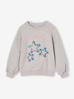 Niña-Jerséis, chaquetas de punto, sudaderas-Sudadera con estampado fantasía para niña