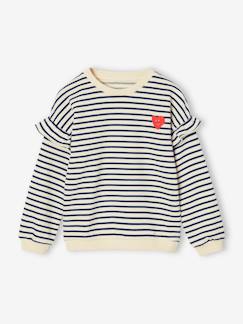 Niña-Jerséis, chaquetas de punto, sudaderas-Sudadera marinera con volantes en las mangas para niña