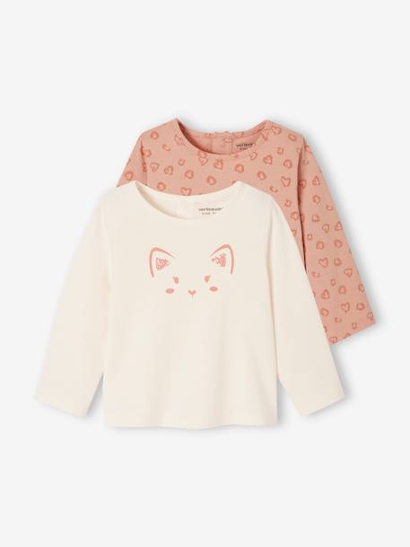 Bebé-Camisetas-Camisetas-Pack de 2 camisetas básicas para bebé manga larga