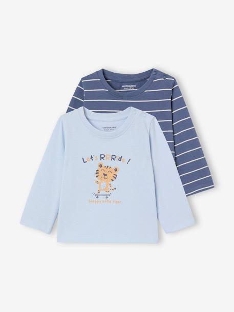 Bebé-Camisetas-Camisetas-Pack de 2 camisetas de manga corta para bebé