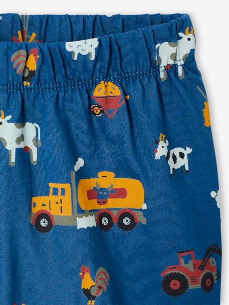 Pack de 2 pijamas con short para niño En la granja azul eléctrico 